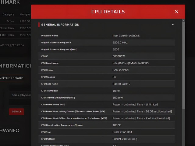 Core i9-14900KS 測試曝光 !!OCCT 証實 6.2GHz Turbo Max、150W TDP