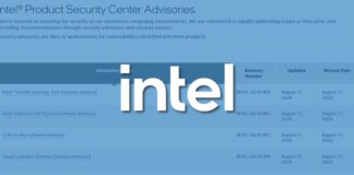 英特爾發布 8 月安全更新:Intel Active Management Technology (AMT) 等產品曝高風險漏洞