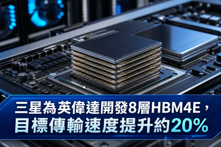 三星為英偉達開發8層HBM4E，目標傳輸速度提升約20%