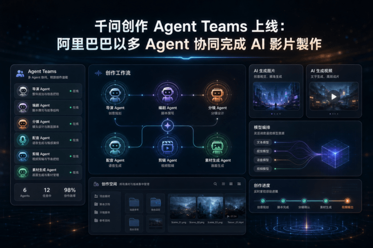 千問創作 Agent Teams 上線：阿里巴巴以多 Agent 協同完成 AI 影片製作